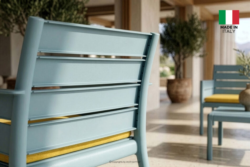 MITTU Zestaw mebli na taras polipropylen 2x sofa, 2x krzesło, stolik kawowy miętowy/żółty miętowy/żółty - zdjęcie 29