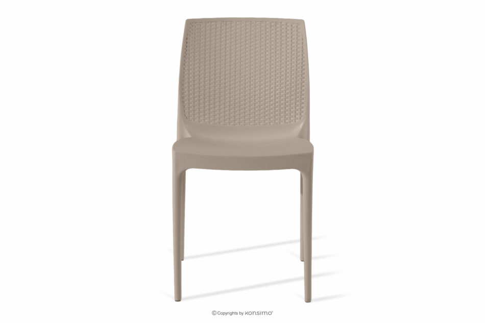 RANTU Krzesło ogrodowe z polipropylenu 2 szt. beżowy beżowy - zdjęcie 2
