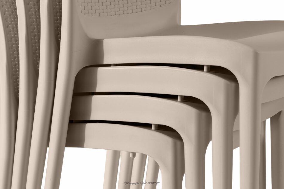 RANTU Krzesło ogrodowe z polipropylenu 2 szt. beżowy beżowy - zdjęcie 14