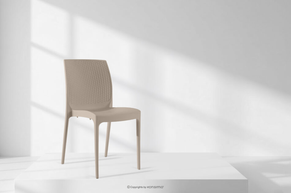 RANTU Krzesło ogrodowe z polipropylenu 2 szt. beżowy beżowy - zdjęcie 15