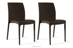 RANTU, https://konsimo.pl/kolekcja/rantu/ Krzesło ogrodowe z polipropylenu 2 szt. brązowy brązowy - zdjęcie