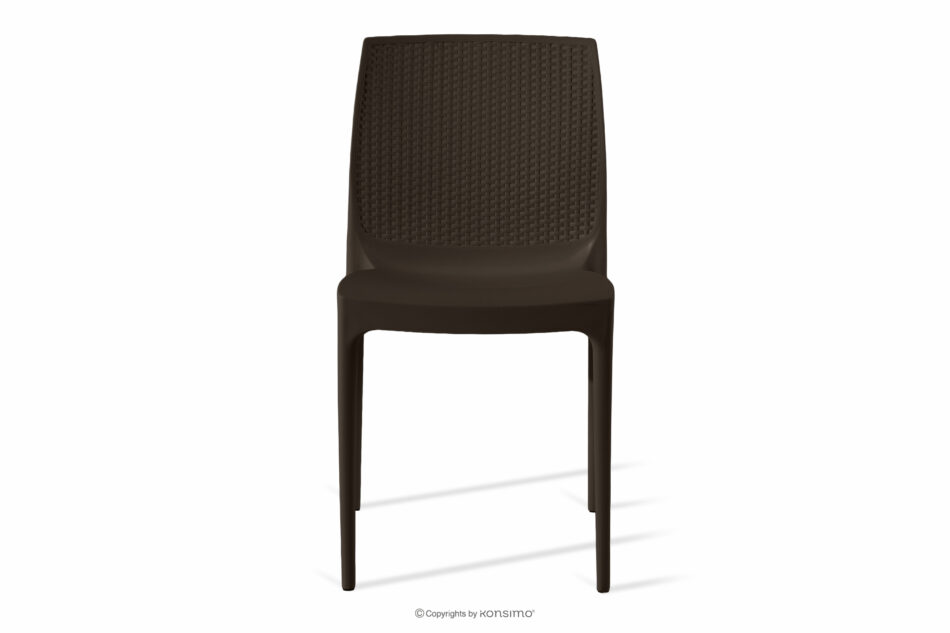 RANTU Krzesło ogrodowe z polipropylenu 2 szt. brązowy brązowy - zdjęcie 2