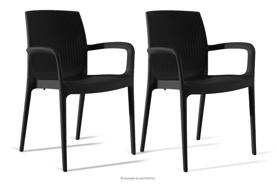 RANTU Krzesło ogrodowe z podłokietnikami polipropylen 2 szt. antracytowy antracytowy - zdjęcie 0