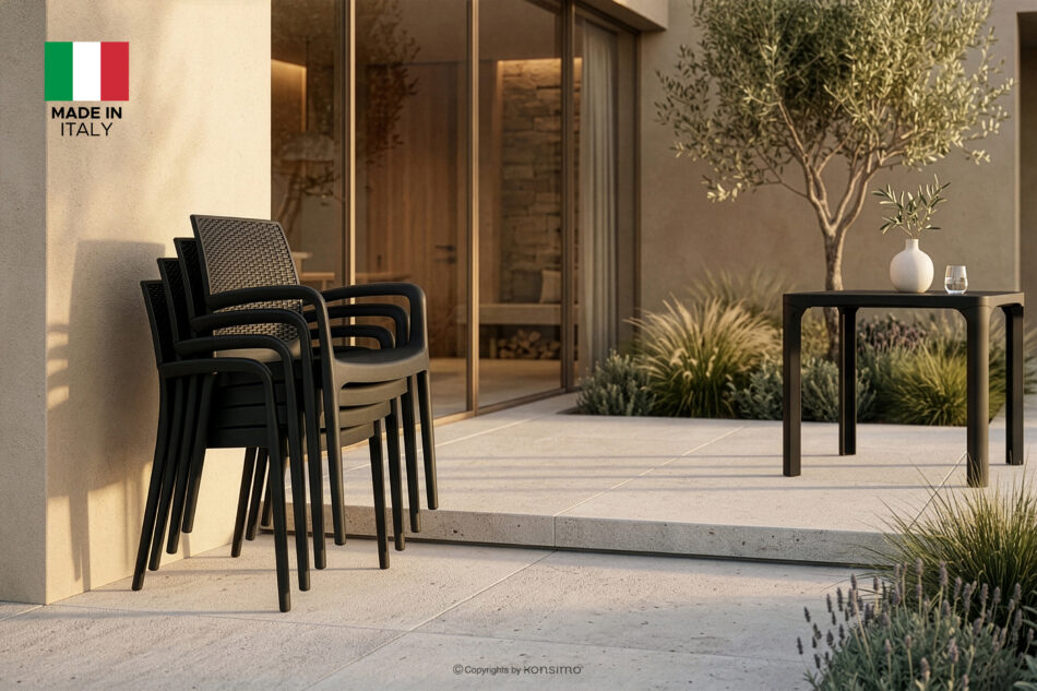 RANTU Krzesło ogrodowe z podłokietnikami polipropylen 2 szt. antracytowy antracytowy - zdjęcie 17