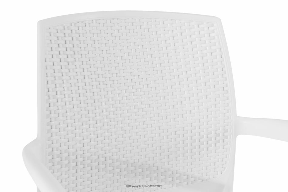 RANTU Krzesło ogrodowe z podłokietnikami polipropylen 2 szt. biały biały - zdjęcie 9