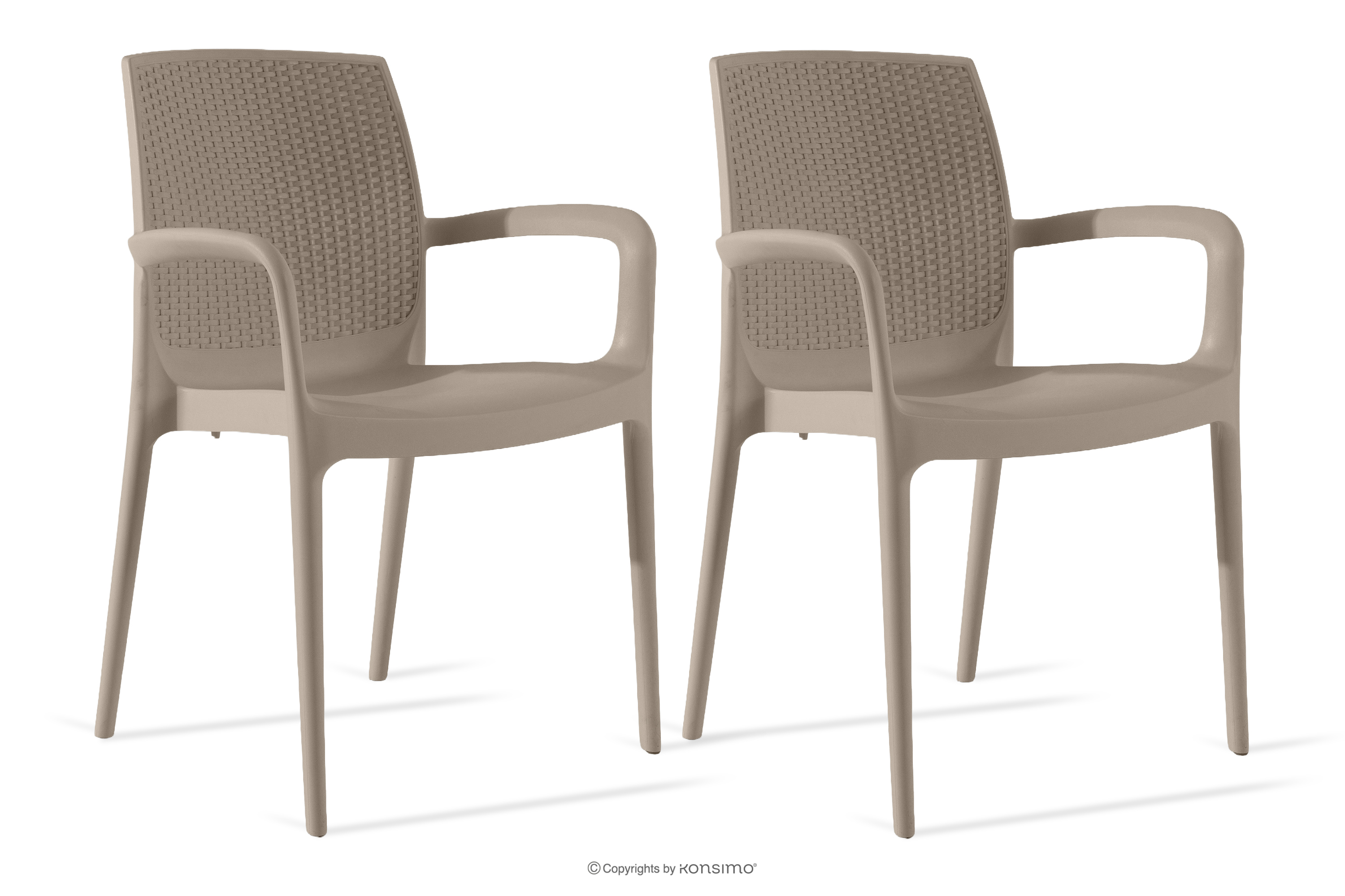 Krzesło ogrodowe z podłokietnikami polipropylen 2 szt. beżowy