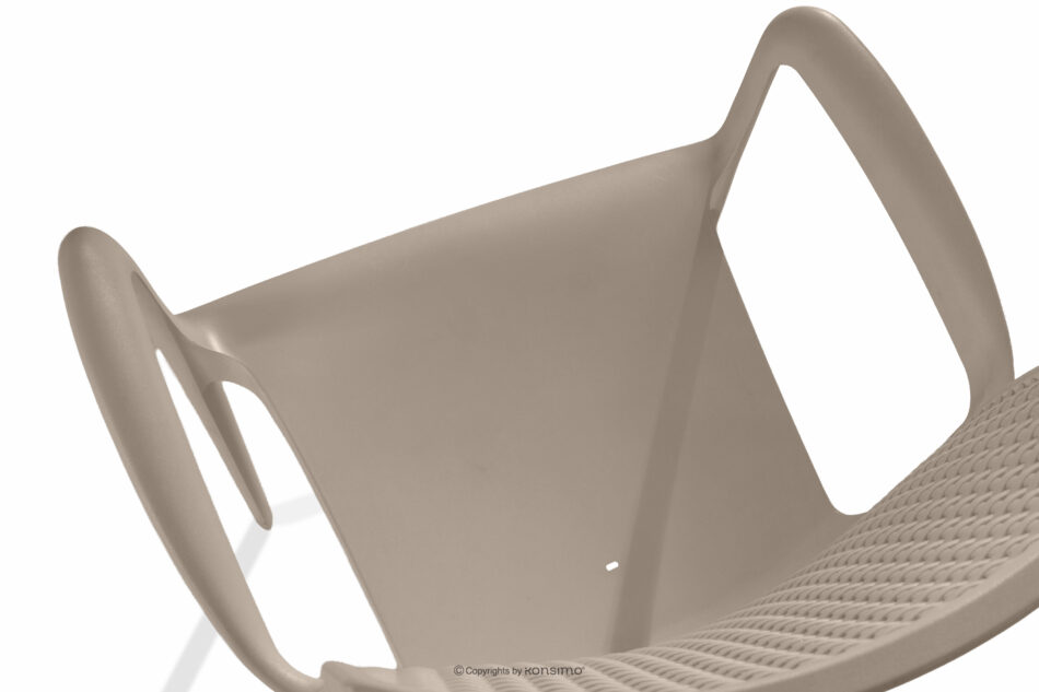 RANTU Krzesło ogrodowe z podłokietnikami polipropylen 2 szt. beżowy beżowy - zdjęcie 6