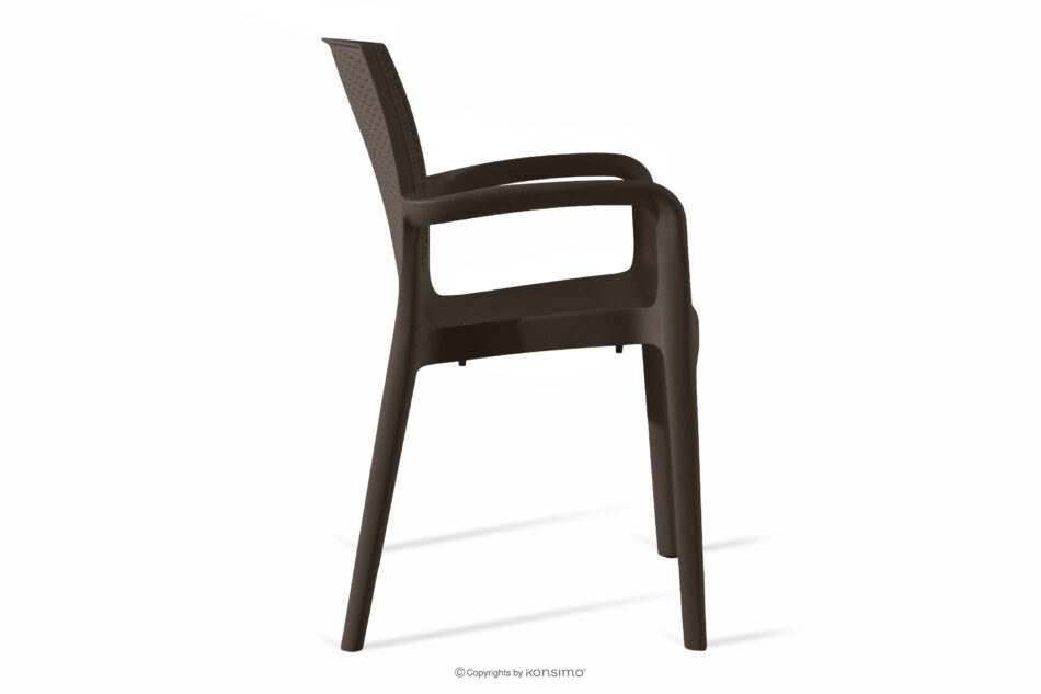 RANTU Krzesło ogrodowe z podłokietnikami polipropylen 2 szt. brązowy brązowy - zdjęcie 4