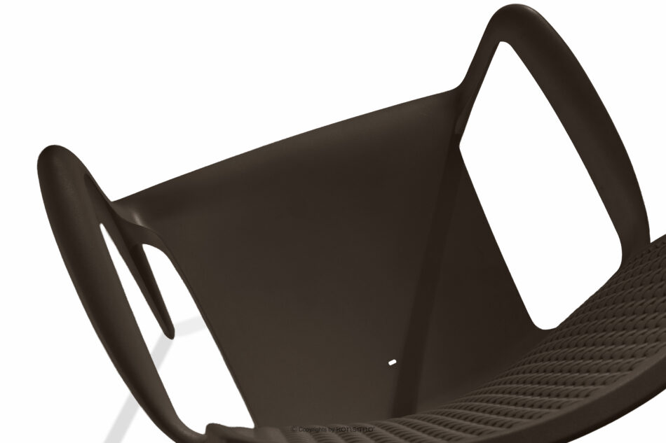 RANTU Krzesło ogrodowe z podłokietnikami polipropylen 2 szt. brązowy brązowy - zdjęcie 6