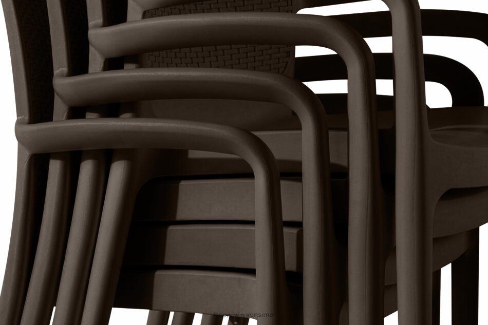 RANTU Krzesło ogrodowe z podłokietnikami polipropylen 2 szt. brązowy brązowy - zdjęcie 14