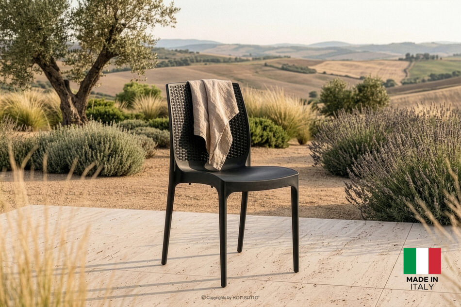 RANTU Krzesło ogrodowe z polipropylenu 4 szt. antracytowy antracytowy - zdjęcie 16