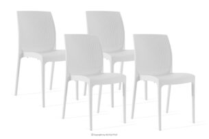 RANTU, https://konsimo.pl/kolekcja/rantu/ Krzesło ogrodowe z polipropylenu 4 szt. biały biały - zdjęcie