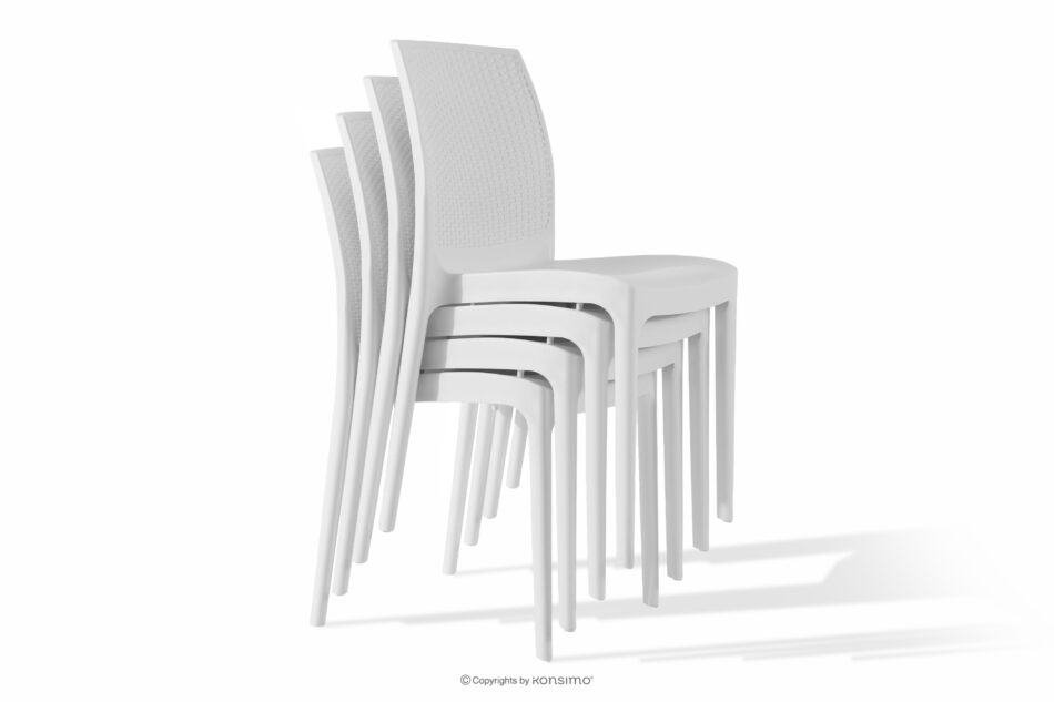 RANTU Krzesło ogrodowe z polipropylenu 4 szt. biały biały - zdjęcie 13