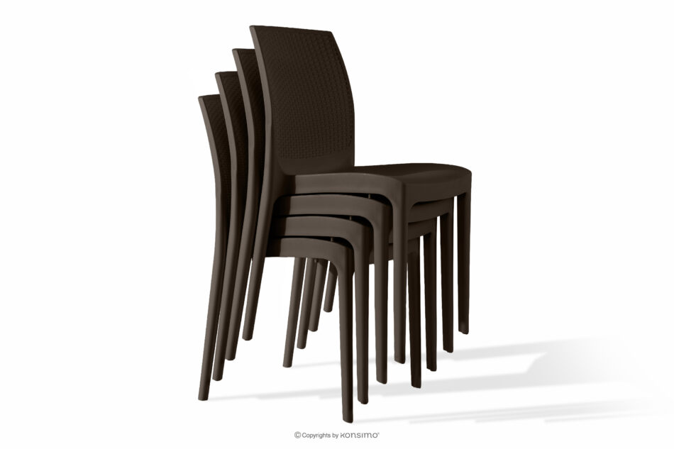 RANTU Krzesło ogrodowe z polipropylenu 4 szt. brązowy brązowy - zdjęcie 13