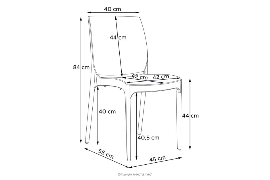 RANTU Krzesło ogrodowe z polipropylenu 4 szt. antracytowy antracytowy - zdjęcie 20