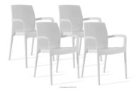 Krzesło ogrodowe z podłokietnikami polipropylen 4 szt. biały