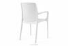 RANTU Krzesło ogrodowe z podłokietnikami polipropylen 4 szt. biały biały - zdjęcie 6