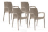 Krzesło ogrodowe z podłokietnikami polipropylen 4 szt. beżowy