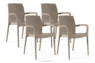 Krzesło ogrodowe z podłokietnikami polipropylen 4 szt. beżowy