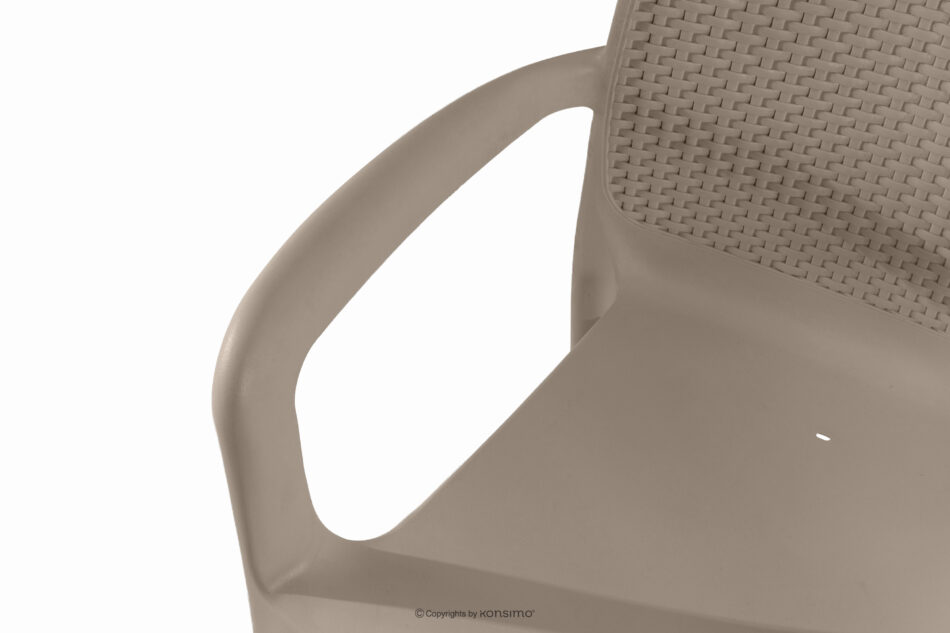 RANTU Krzesło ogrodowe z podłokietnikami polipropylen 4 szt. beżowy beżowy - zdjęcie 10