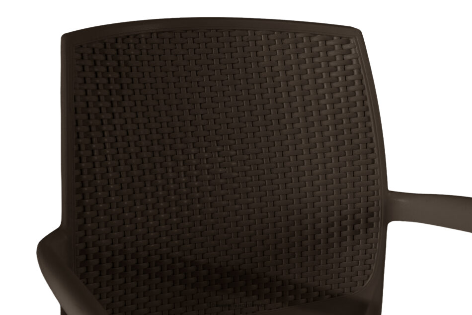 RANTU Krzesło ogrodowe z podłokietnikami polipropylen 4 szt. brązowy brązowy - zdjęcie 9