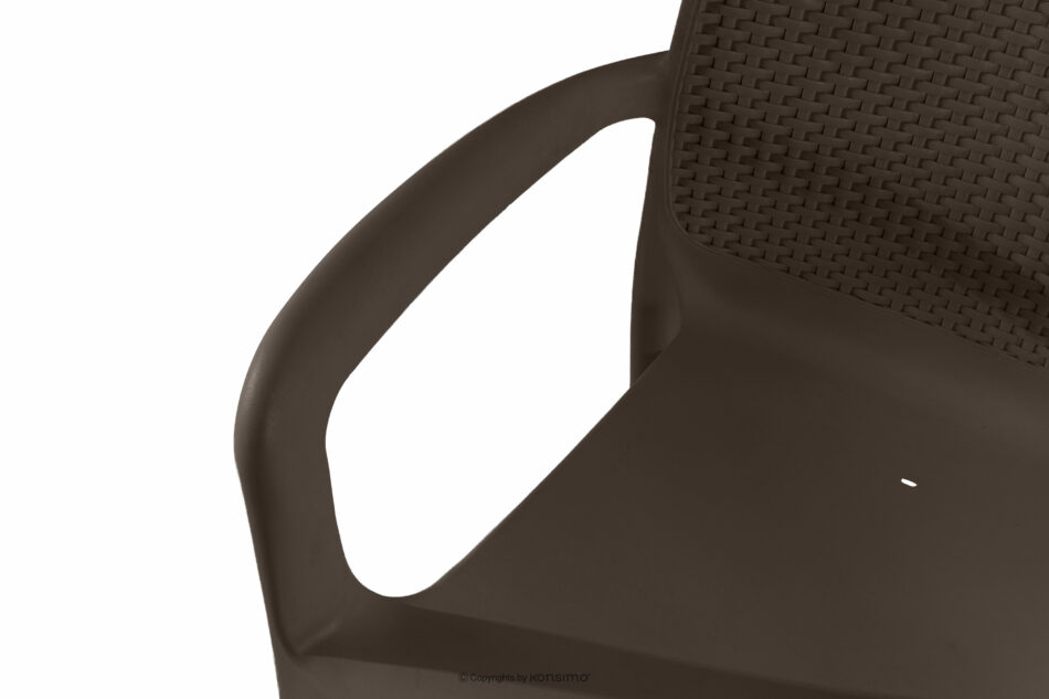 RANTU Krzesło ogrodowe z podłokietnikami polipropylen 4 szt. brązowy brązowy - zdjęcie 10