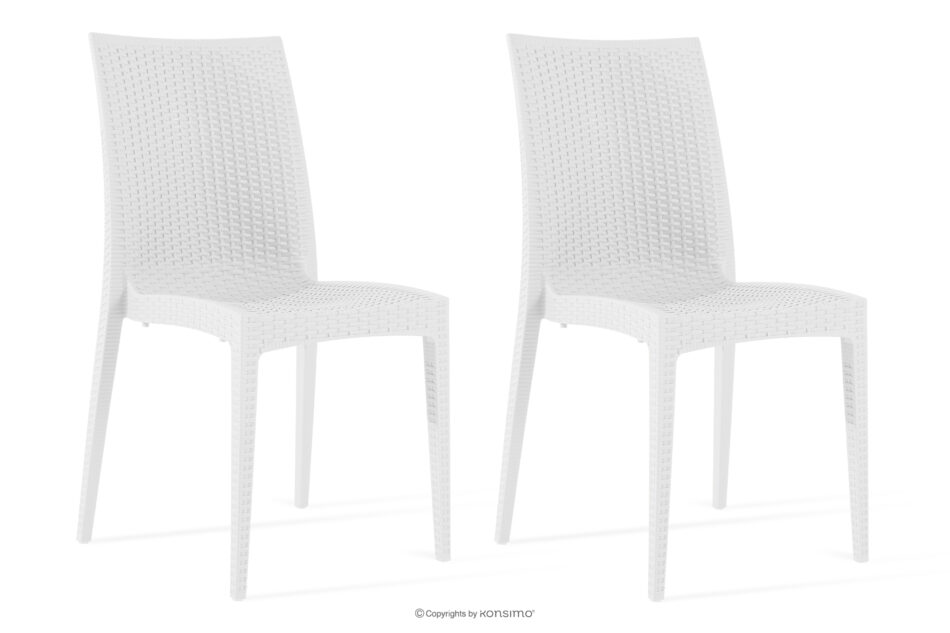 ETULI Nowoczesne krzesło ogrodowe z polipropylenu 2 szt. biały biały - zdjęcie 0