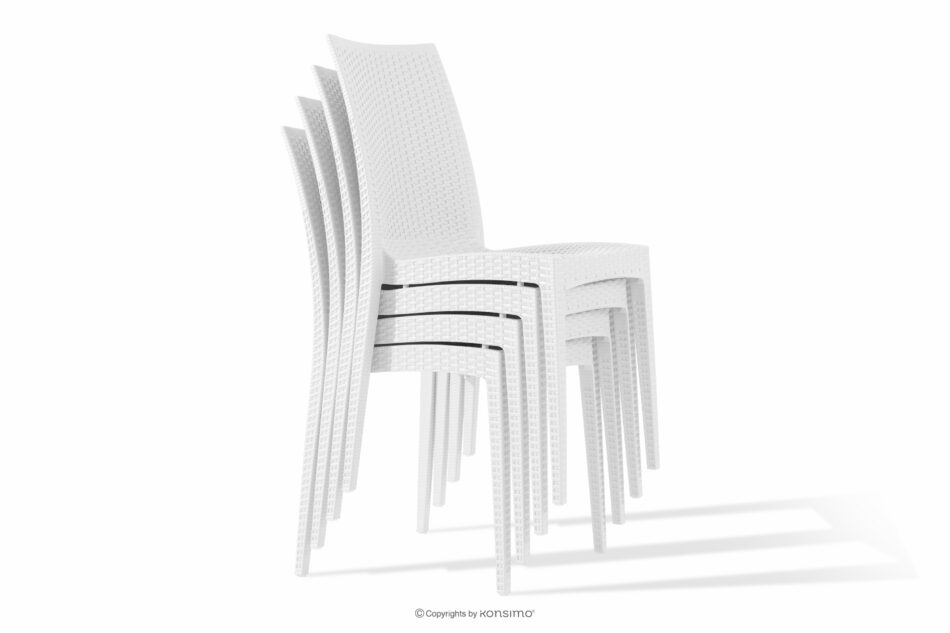 ETULI Nowoczesne krzesło ogrodowe z polipropylenu 2 szt. biały biały - zdjęcie 14