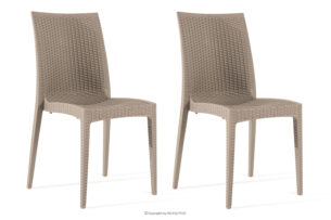 ETULI, https://konsimo.pl/kolekcja/etuli/ Nowoczesne krzesło ogrodowe z polipropylenu 2 szt. beżowy beżowy - zdjęcie