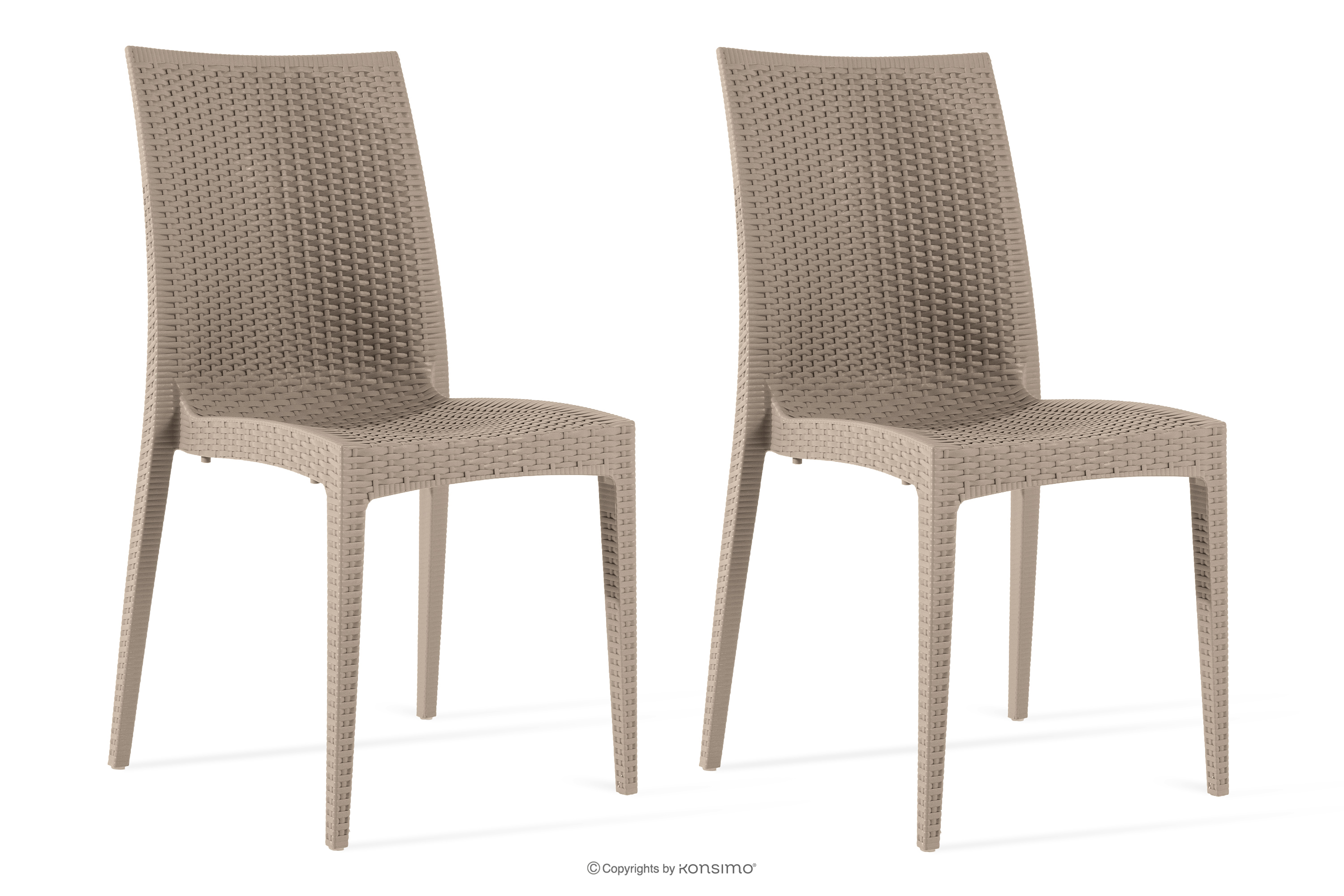 Nowoczesne krzesło ogrodowe z polipropylenu 2 szt. beżowy