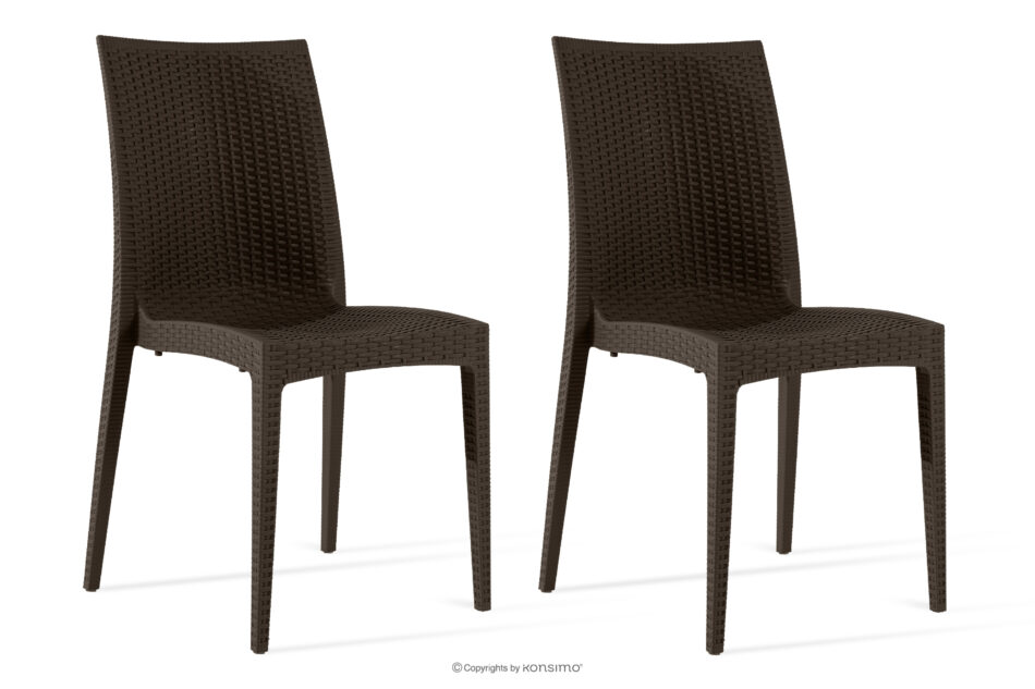 ETULI Nowoczesne krzesło ogrodowe z polipropylenu 2 szt. brązowy brązowy - zdjęcie 0