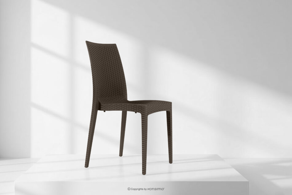 ETULI Nowoczesne krzesło ogrodowe z polipropylenu 2 szt. brązowy brązowy - zdjęcie 16