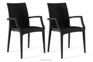 ETULI, https://konsimo.pl/kolekcja/etuli/ Nowoczesne krzesło ogrodowe z podłokietnikiem polipropylen 2 szt. antracytowy antracytowy - zdjęcie