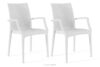 ETULI Nowoczesne krzesło ogrodowe z podłokietnikiem polipropylen 2 szt. biały biały - zdjęcie 1