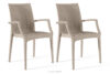 Nowoczesne krzesło ogrodowe z podłokietnikiem polipropylen 2 szt. beżowy