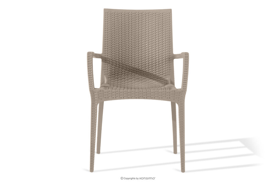 ETULI Nowoczesne krzesło ogrodowe z podłokietnikiem polipropylen 2 szt. beżowy beżowy - zdjęcie 2