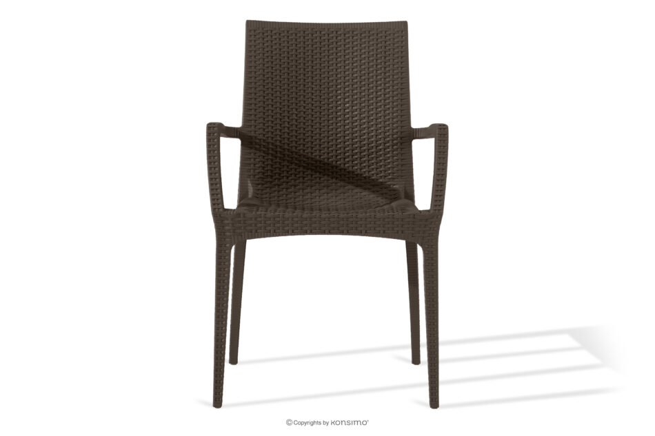 ETULI Nowoczesne krzesło ogrodowe z podłokietnikiem polipropylen 2 szt. brązowy brązowy - zdjęcie 2