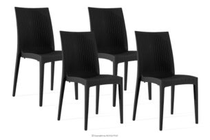 ETULI, https://konsimo.pl/kolekcja/etuli/ Nowoczesne krzesło ogrodowe z polipropylenu 4 szt. antracytowy antracytowy - zdjęcie
