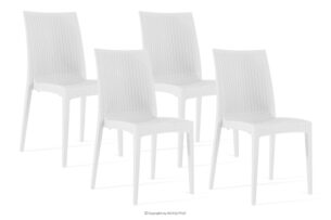 ETULI, https://konsimo.pl/kolekcja/etuli/ Nowoczesne krzesło ogrodowe z polipropylenu 4 szt. biały biały - zdjęcie