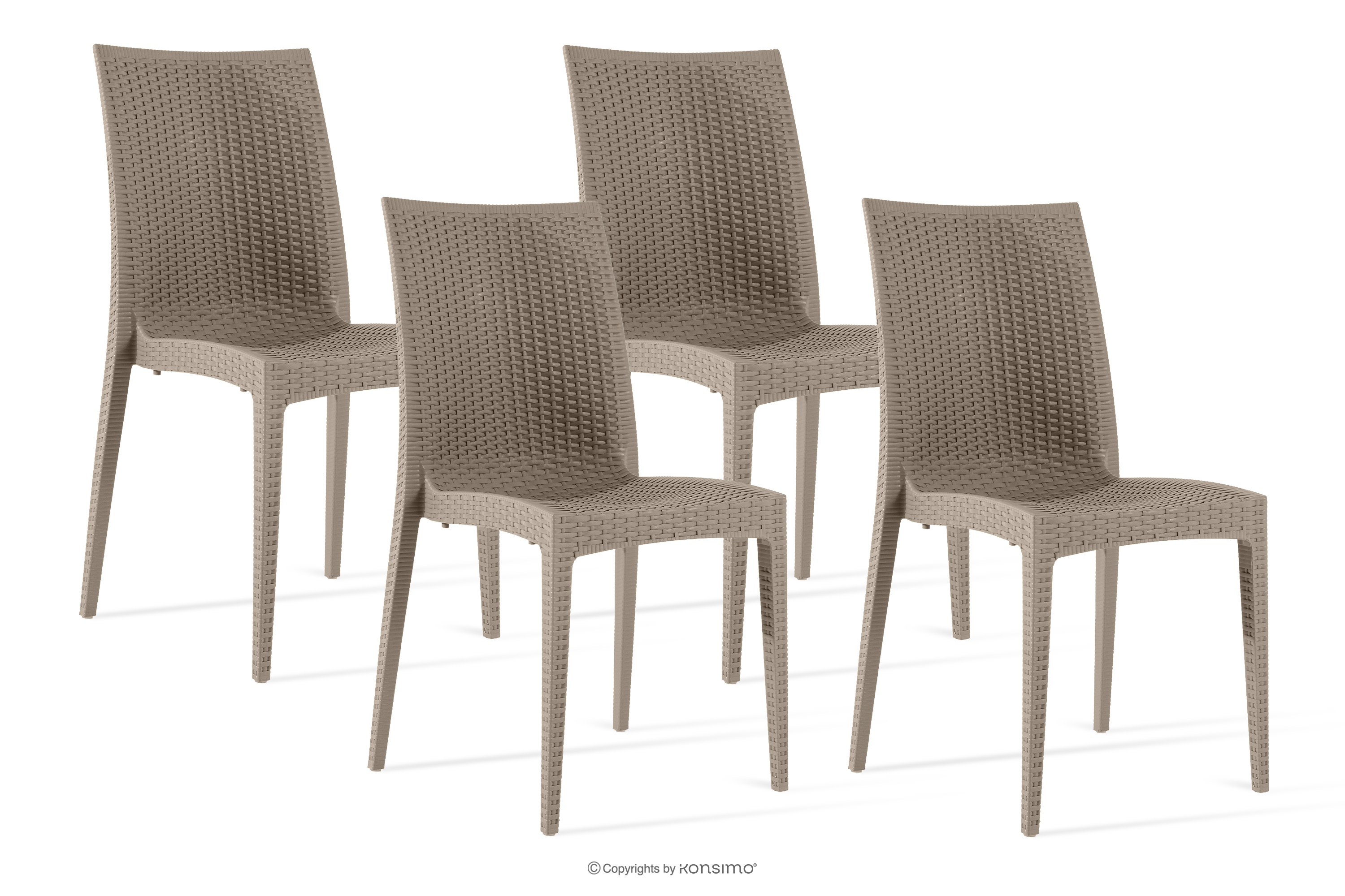 Nowoczesne krzesło ogrodowe z polipropylenu 4 szt. beżowy