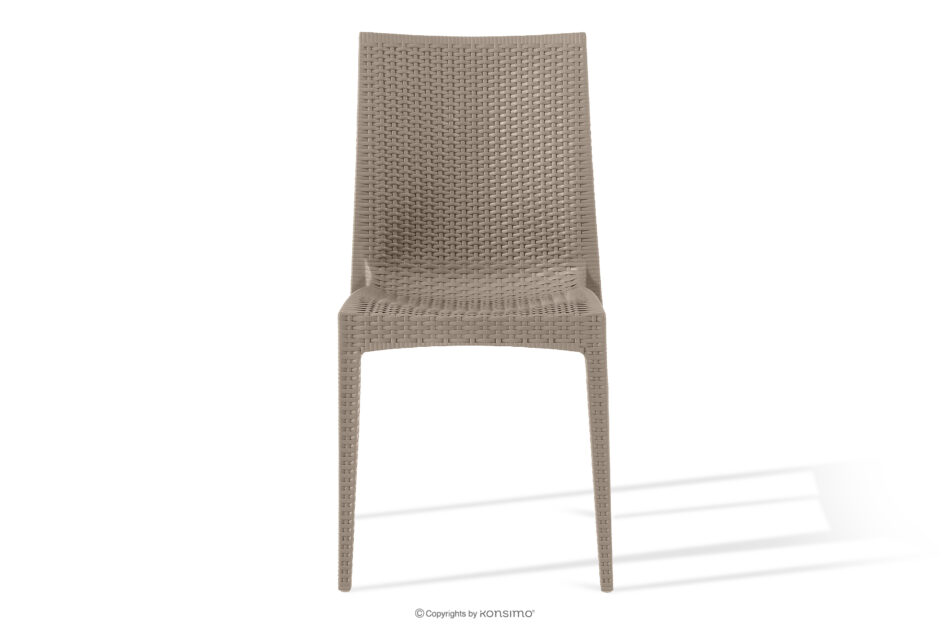 ETULI Nowoczesne krzesło ogrodowe z polipropylenu 4 szt. beżowy beżowy - zdjęcie 2