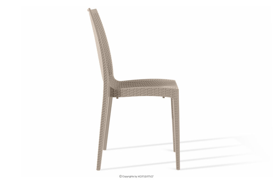 ETULI Nowoczesne krzesło ogrodowe z polipropylenu 4 szt. beżowy beżowy - zdjęcie 4