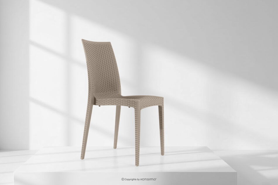 ETULI Nowoczesne krzesło ogrodowe z polipropylenu 4 szt. beżowy beżowy - zdjęcie 16