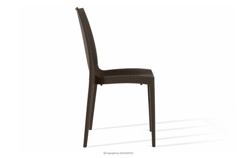 ETULI Nowoczesne krzesło ogrodowe z polipropylenu 4 szt. brązowy brązowy - zdjęcie 4