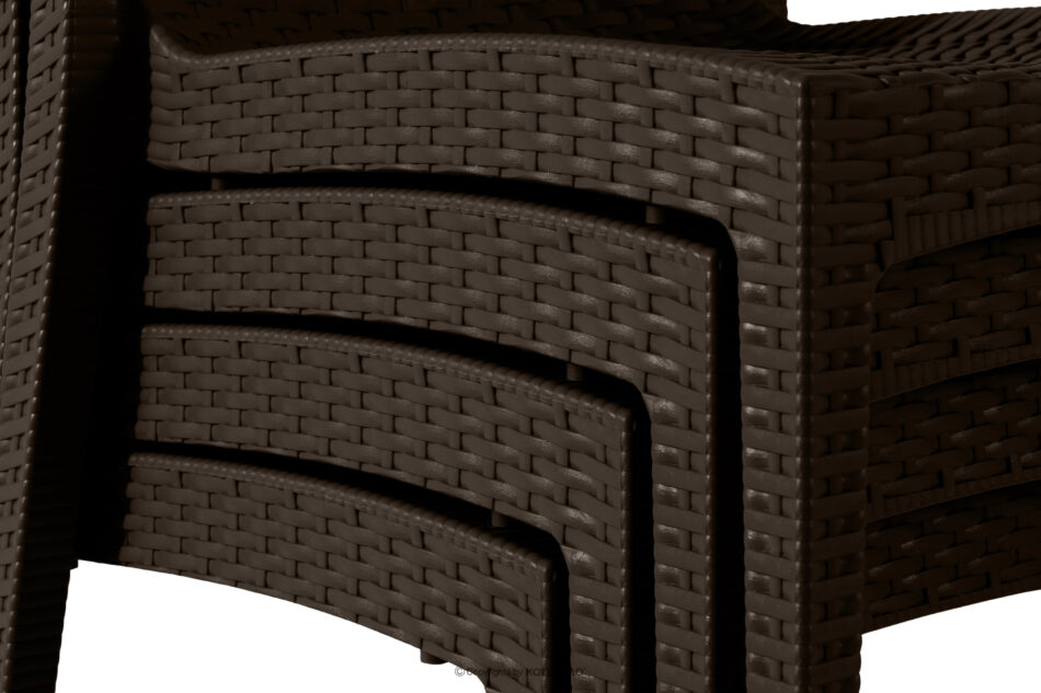 ETULI Nowoczesne krzesło ogrodowe z polipropylenu 4 szt. brązowy brązowy - zdjęcie 15