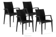 Nowoczesne krzesło ogrodowe z podłokietnikiem polipropylen 4 szt. antracytowy