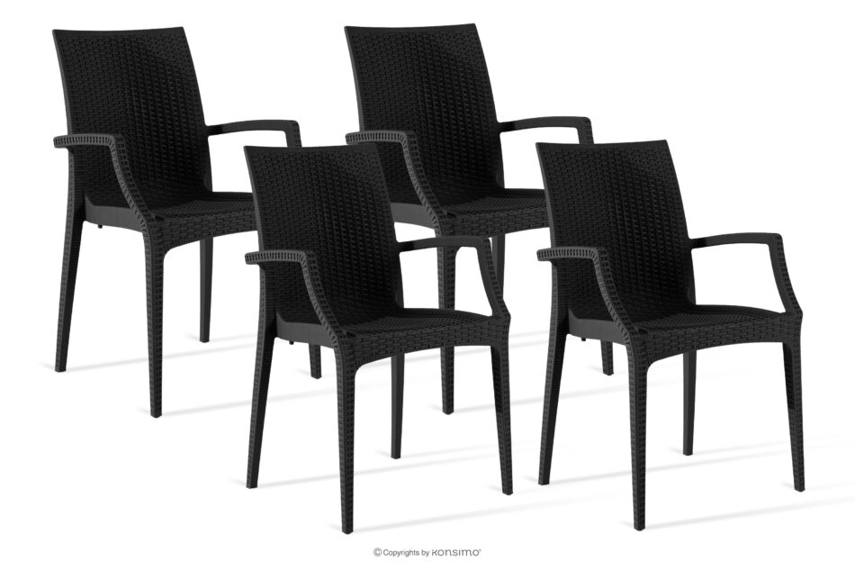 ETULI Nowoczesne krzesło ogrodowe z podłokietnikiem polipropylen 4 szt. antracytowy antracytowy - zdjęcie 0