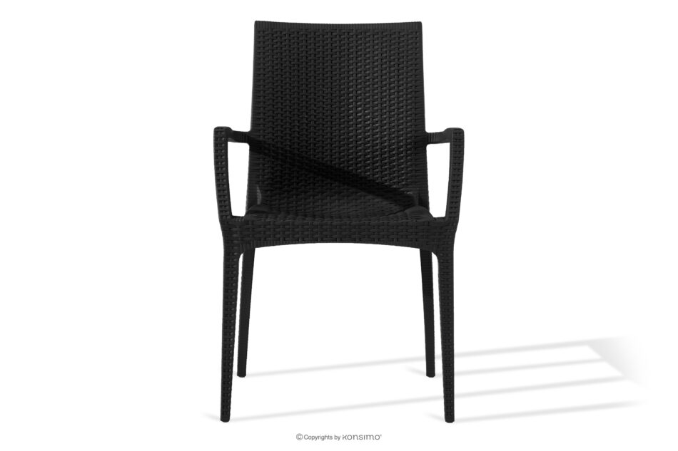 ETULI Nowoczesne krzesło ogrodowe z podłokietnikiem polipropylen 4 szt. antracytowy antracytowy - zdjęcie 2
