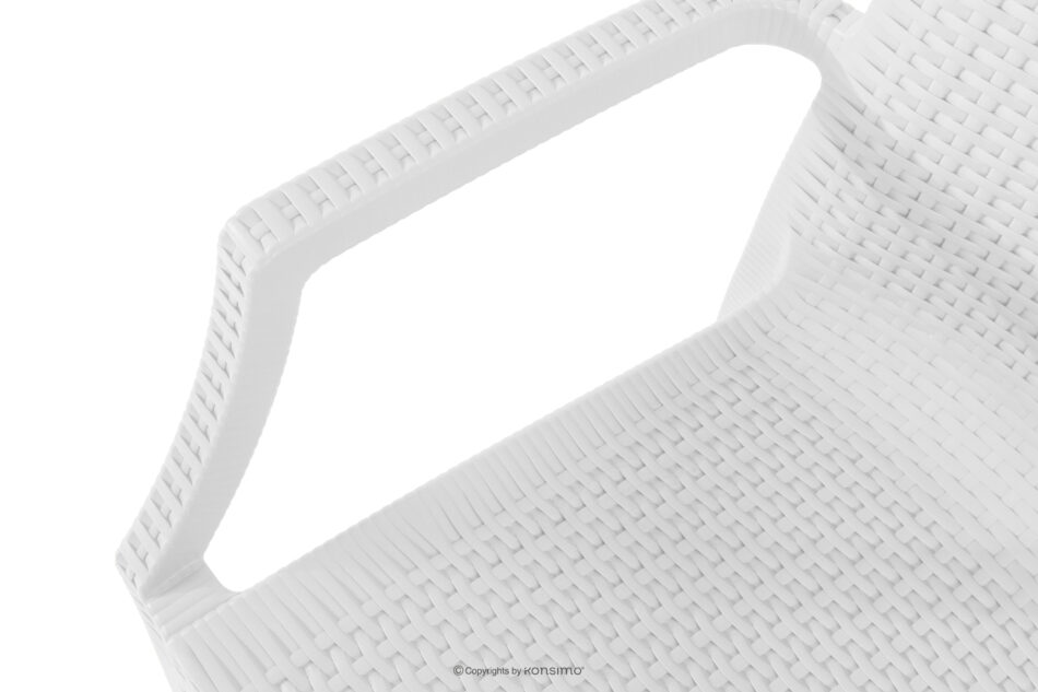 ETULI Nowoczesne krzesło ogrodowe z podłokietnikiem polipropylen 4 szt. biały biały - zdjęcie 10