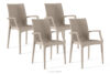 Nowoczesne krzesło ogrodowe z podłokietnikiem polipropylen 4 szt. beżowy